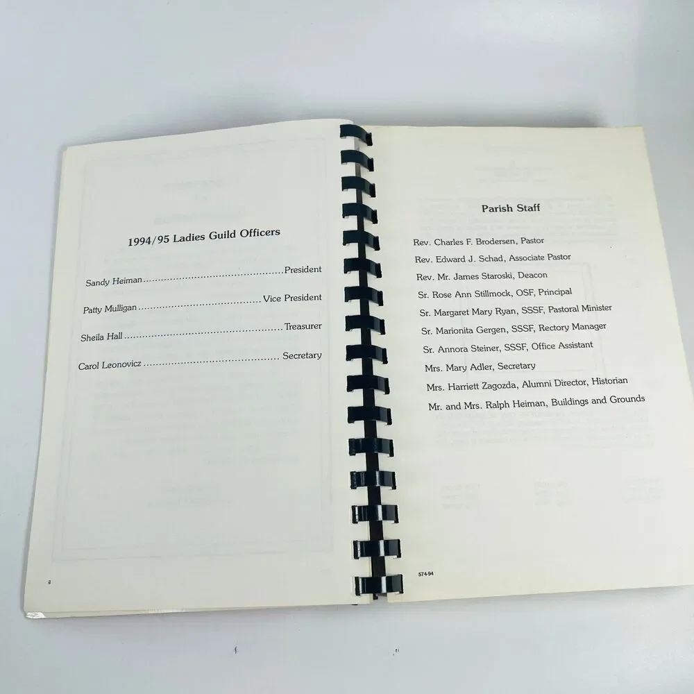 75th Anniversary Spiral Cookbook St Stanislaus Omaha NE 1919 1994 VTG Recipes